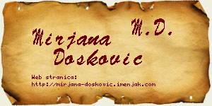 Mirjana Dosković vizit kartica